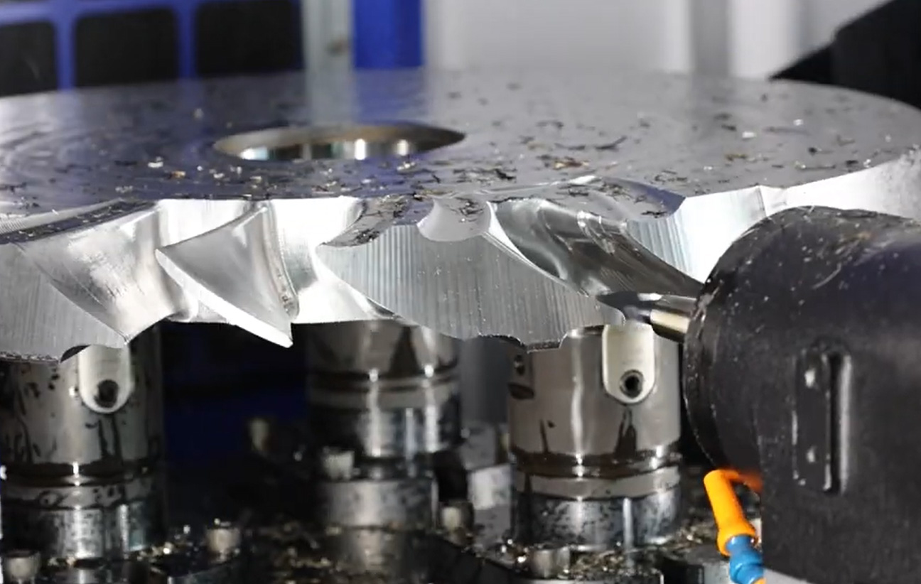 Yamazen Brother SPEEDIO HU550 CNC machining demonstration showing workholding in a machining application