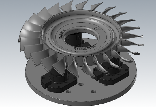 Mastercam CAD model of a complex blisk part