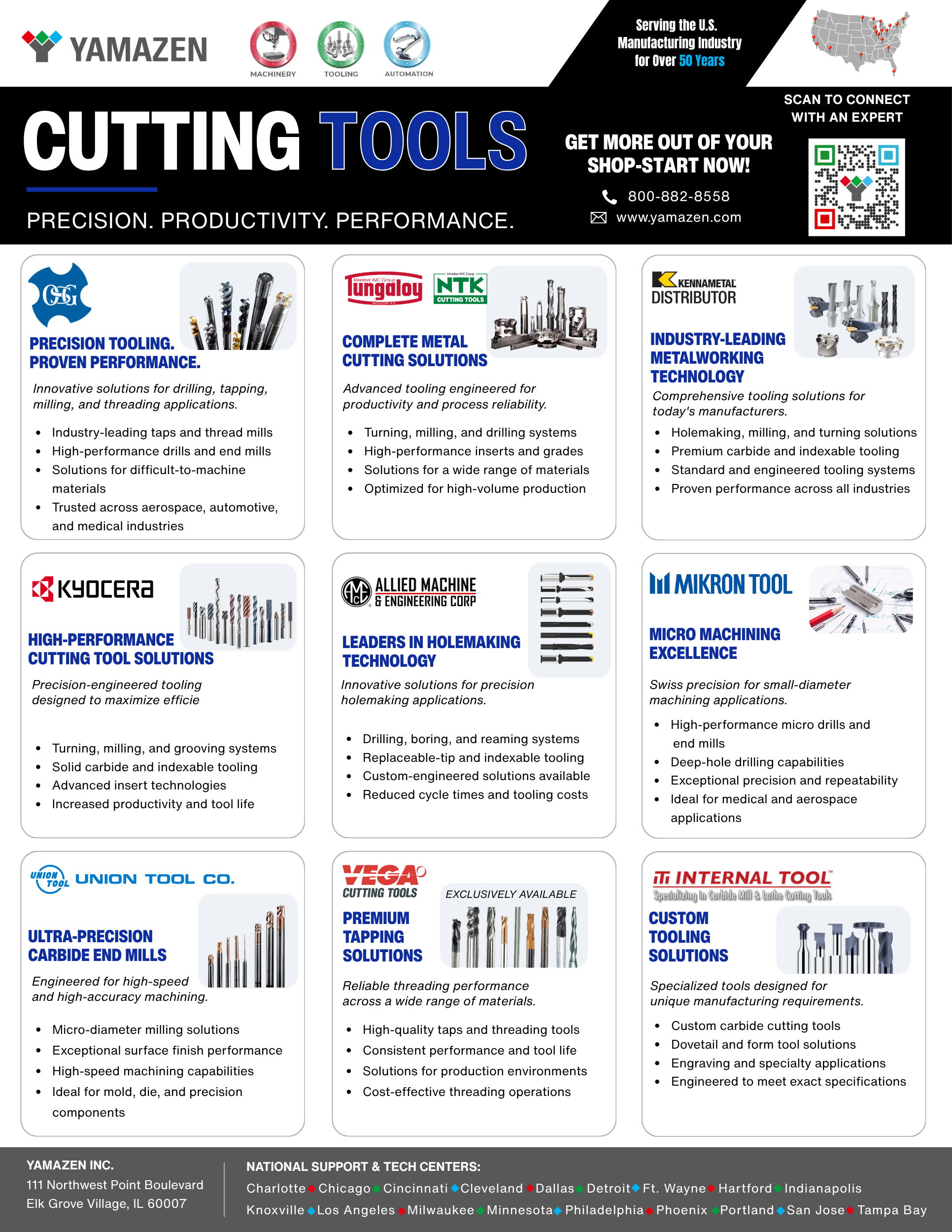 Yamazen Cutting Tools Line Card Page 1